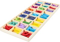 Lettres de l'alphabet en bois de 2,5 cm pour les arts et l'artisanat, 5 ensembles de lettres majuscules ABC avec plateau de tri, lettres décoratives pour adultes