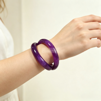 Bracelet jonc en agate violette naturelle pour femme, poli à la main, jonc en jade lisse, bijou en pierre précieuse de guérison, cadeau, vente en gros