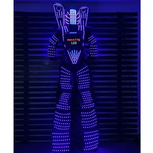 发光二极管机器人服装服装高跷行走发光套装步行者