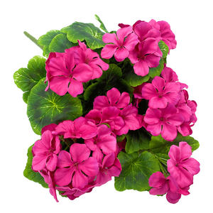 Hongying, ramo de flores de seda de 9 cabezas, venta al por mayor, geranio artificial para la decoración del hogar y el hotel para Navidad - Product Image 5