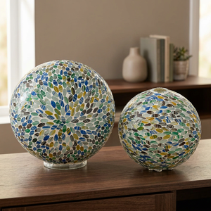 Miroir rond en verre soufflé à la main pour lanterne décorative en mosaïque de globe, résistant à la chaleur, pour mariage, Noël, décoration intérieure - Product Image 3