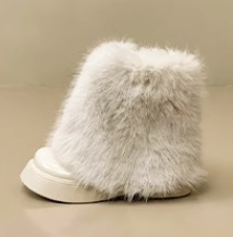 Stivaletti da <span class=keywords><strong>donna</strong></span> in peluche con tacco grosso in pelle con zeppa con tacco alto in pelliccia per scarpe da <span class=keywords><strong>donna</strong></span> Femme Botas - Product Image 2