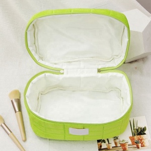 Wholesale <b>Travel</b> Soft Portable Candy Colors Zipper Pouch Large Polyester Cotton <b>Makeup</b> Cosmetic <b>Case</b> Bag With Custom Logo - Product Image 3