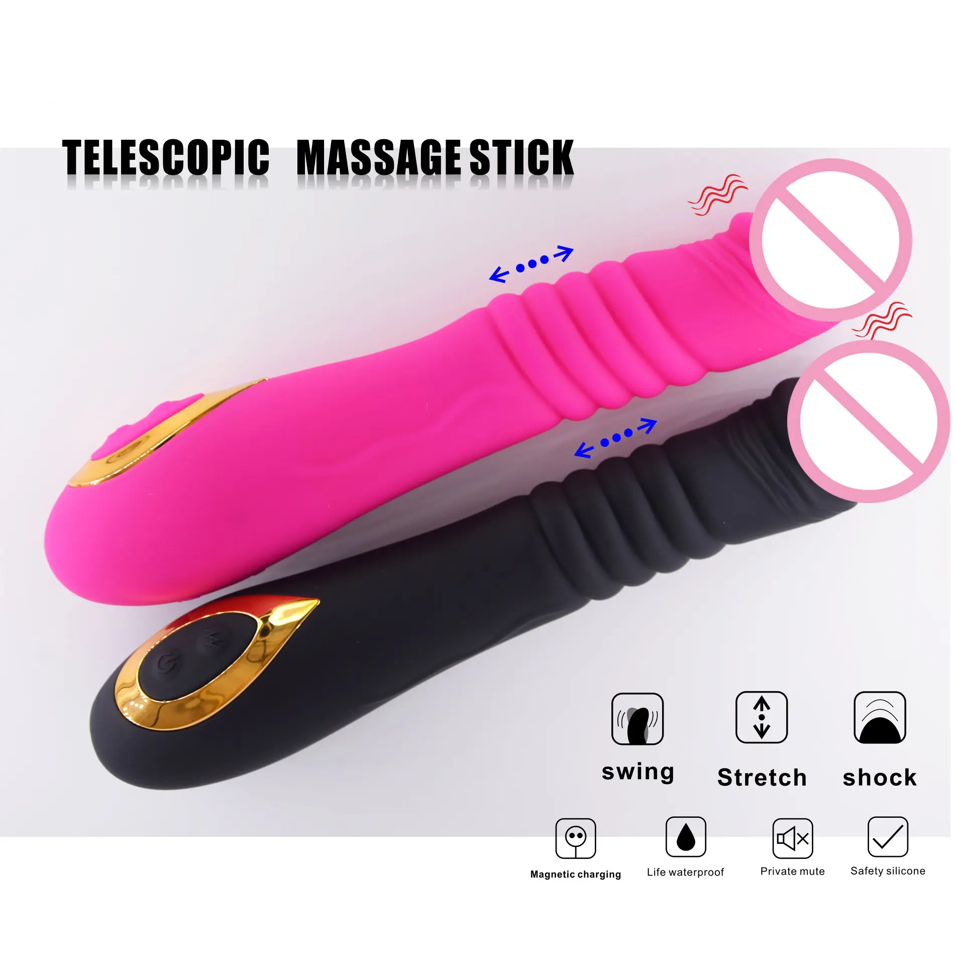 Venta caliente 18 velocidades y 5 bandas consoladores telescópicos y vibrador estimulan el punto G orgasmo juguetes sexuales para mujeres