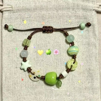 Appelparadijs Handgeweven Niche Kleurrijke Kraal Armband met Knopen Schattig Zoet en Fris Damesgeschenk 2025 Nieuwe Aanwinst Sieraden