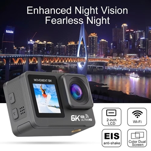 Cámara Deportiva de Acción 6k UHD de Última Generación, 60 fps, Súper Visión Nocturna, 50 MP, Wifi, 5k EIS, 4k, Pantalla Táctil, Pantallas Dobles, Función Impermeable - Product Image 3