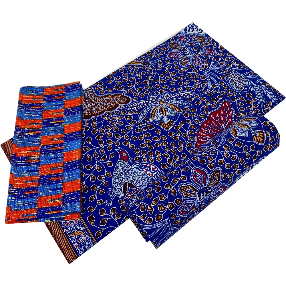 6 mét truyền thống phi vải Batik hai mặt bông phi sáp in vải cho phụ nữ quần áo