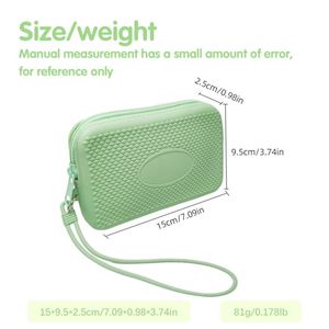 Porte-monnaie unisexe en silicone tendance avec décoration pointeuse, logo personnalisable, fermeture éclair étanche - Product Image 2