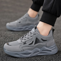 Chaussures pour hommes printemps 2026, respirantes, en maille, style coréen, lacets, baskets antidérapantes, durables, à semelle épaisse, décontractées, pour la course à pied