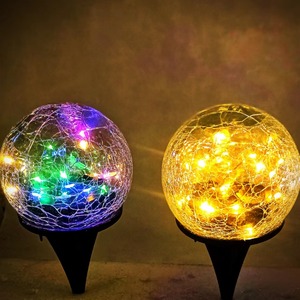 Nueva Lámpara Solar Empotrada con Efecto Craquelado, Lámpara de Ambiente de Cristal, Lámpara de Parque IP65, Decoración de Jardín, Lámpara de Paisaje - Product Image 4