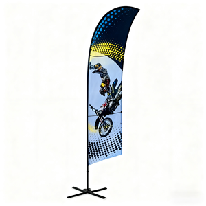 Banderas Publicitarias Personalizadas de Alta Calidad Marca TRITON, Asta de Fibra de Vidrio, Tela de Nailon, Estilo Bandera de Hoja - Product Image 1