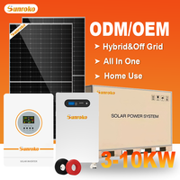 Système solaire tout-en-un hors réseau Sunroko 3000W 5Kw 6000W 10Kw, système de stockage d'énergie solaire hybride