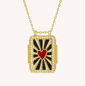 Collar de <span class=keywords><strong>Tarot</strong></span> Estilo Bohemio para Mujer, Eslabones Dorados, Circonita, Sol, Luna, Ojo de Diablo, Corazón Lunar - Product Image 4