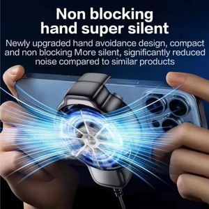 Ventilateur de refroidissement mobile transparent à brancher avec lumière LED pour jeux, conception à clip de fixation pour un refroidissement optimal - Product Image 2