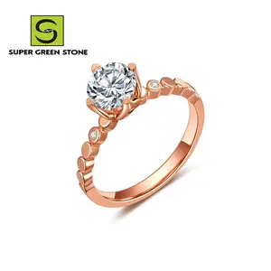 SuperGS SGSR140 웨딩 빈티지 스타일 화이트 타원형 컷 약혼 보석 영원 14k 밴드 골드 링 다이아몬드