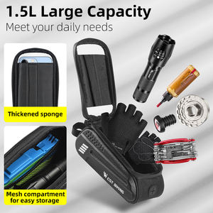 서쪽 자전거 자전거 가방 사이클링 탑 프론트 튜브 프레임 가방 방수 다채로운 전화 스포츠 스토리지 터치 스크린 MTB 도로 자전거 가방 - Product Image 5