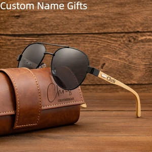 Factory High Quality New Brand Designer Sunglasses Trendy Polarized Wood <strong>Temple</strong> Engraved Logo UV400 Protection Folding Oval - Product Image 2