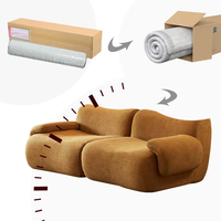 Canapé modulaire sectionnel sans cadre en forme de L, design japonais, rembourré en éponge, de l'usine Loveliving Dongguan
