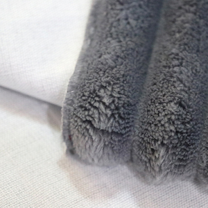 2421 Kho Mẫu Fluffy 100% <span class=keywords><strong>Polyester</strong></span> Sọc Vải To Sợi Nhung Nhung Thỏ Nhân Tạo Faux Lông Thú Vải Sang Trọng Cho Cô Gái 'Hàng May Mặc - Product Image 2