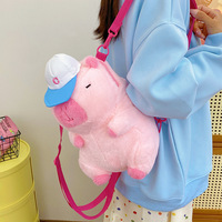 Sac à dos en peluche Capybara Cavy grande capacité en polyester, sac animal en peluche avec rembourrage en coton PP, unisexe, dessin animé, pour voyage et école