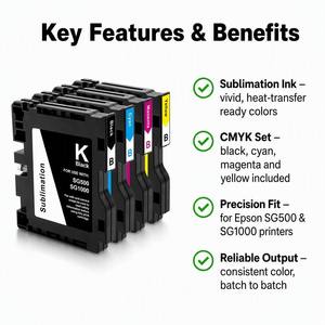 Cartouche de sublimation thermique compatible <span class=keywords><strong>HP</strong></span> pour imprimantes couleur Rico h SG500/Sawgrass SG1000 – Fournitures de bureau complètes - Product Image 5
