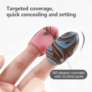 Esponja <span class=keywords><strong>de</strong></span> Maquillaje Mini para Dedos, Doble Color Mármol, Aplicador Cosmético para Ojos y Nariz, 360 Grados - Product Image 3