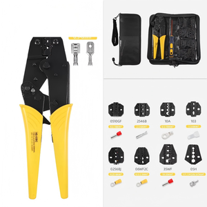 Kit d'outils de bricolage professionnel : Mini-pince à sertir HS-03BC en acier à haute teneur en carbone pour fils 22 AWG à entrée frontale - Product Image 1