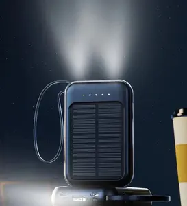 Солнечный четырехпроводной внешний аккумулятор с большой емкостью 20000 миллиампер наружный мини мобильный источник питания