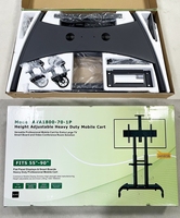 Chariot TV mobile robuste pour écrans de 55 à 90 pouces, capacité maximale de 200 lb, réglage de hauteur fluide 1350-1650 mm, VESA 800x500 mm, direct usine