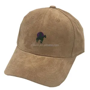 Groothandel Oem Unisex 6 Panel Faux Suede Winter Classic Baseball Cap Borduren