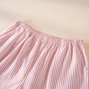 Pigiama Personalizzato Yiyan per Donna, Set in Cotone 100%, a Righe o Tinta Unita con Bordi a Contrasto, Abbigliamento da Notte e da Casa - Product Image 5