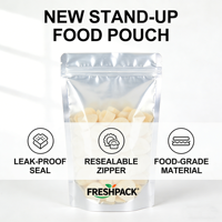 Sachets personnalisés refermables à fermeture éclair en plastique de qualité alimentaire pour snacks, bonbons, noix, thé, café, bœuf séché