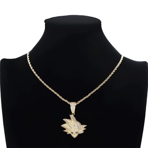 Collier Pendentif Personnage Anime Cartoon Dragon Ball Super Saiyan Kakarot Sun Wukong Accessoires Hip Hop Vente en Gros - Product Image 6