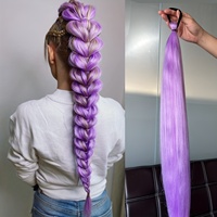 Extensions capillaires tressées en fibre haute température pour filles, 2 pièces, style queue de cheval, avec élastique, pour le marché transfrontalier Amérique-Europe