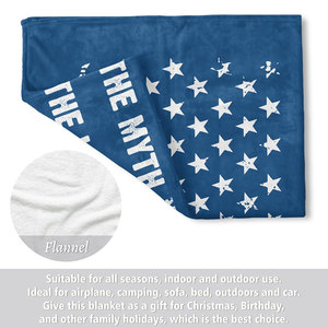 ผ้าห่มพิมพ์ลายธง The Man The Myth The Legend ของขวัญวันพ่อวันเกิดสำหรับคุณพ่อ ผ้าห่มนุ่มสำหรับโซฟา เก้าอี้ แคมป์ปิ้ง งีบหลับ - Product Image 4