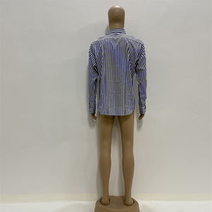 Nuove camicie di lusso da uomo a maniche lunghe alla moda Casual a righe sottili da uomo d'affari - Product Image 3
