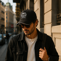 Casquette de baseball de luxe personnalisée en sergé de coton noir brodé réglable unisexe délavée vente en gros OEM