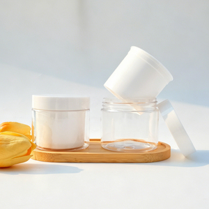 Emballage cosmétique 100g 200g 300g 500g Contenants en plastique à double paroi Grande capacité Pot en plastique PET pour crème - Product Image 1
