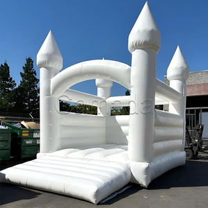 Château gonflable commercial écologique tout blanc de 13 pieds x 13 pieds, capacité de 800 kg, location pour fêtes, comprenant un souffleur et des kits de réparation - Product Image 5