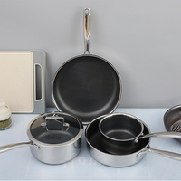 Ustensiles de cuisine uniques fabricants d'ustensiles de cuisine en acier inoxydable ensemble de poêles à frire casseroles de cuisine