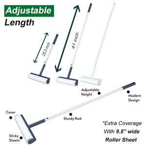 Fusselrolle mit langem Griff, staubdicht, drehbar, tragbar, Bodenreinigung, wiederverwendbar, Fusselroller für Teppiche - Product Image 5