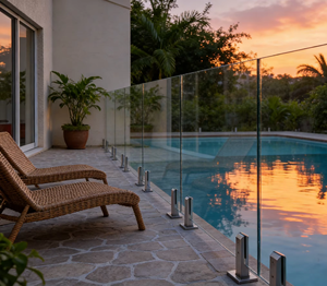 Vente chaude, moderne, acier inoxydable 304/316/2205, pince à verre, escalier extérieur/villa/<span class=keywords><strong>jardin</strong></span>, <span class=keywords><strong>balustrade</strong></span>/garde-corps/main courante en verre - Product Image 5