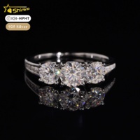 Bijoux fins, bague de mariage en argent sterling 925 certifiée IGI, diamant rond brillant de couleur D, diamant de laboratoire, bague de fiançailles pour femme