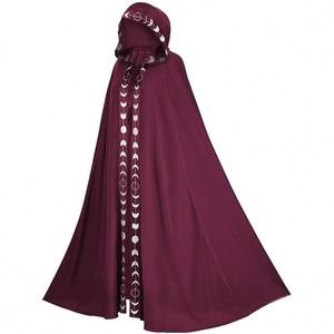 Cape à capuche unisexe pour adultes, imprimé phases de lune, Halloween, long manteau inspiré des films et séries TV - Product Image 3