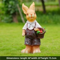 Décor de jardin extérieur pour maison modèle Peter, lapin de dessin animé en résine et fibre de verre, ornements de paysage à thème animal en relief 3D