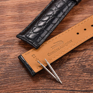 JUELONG correa de reloj de cuero de cocodrilo genuino 18mm 19mm 20mm 21mm 22mm 24mm correa de reloj de cuero en relieve de cocodrilo - Product Image 4