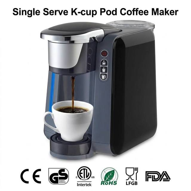 K Cup Pod Single Serve Coffee Maker One Touch Control Capsule Coffee Brewer for Household Office