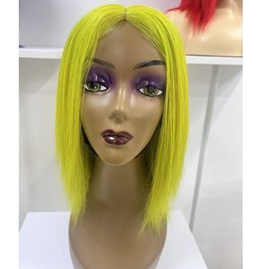 Perruques colorées pour femmes, perruque courte bob en cheveux humains avec dentelle frontale, perruques vietnamiennes avec dentelle frontale, 100% cheveux humains - Product Image 2