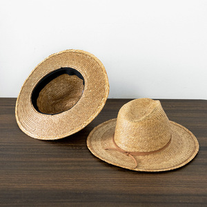 <span class=keywords><strong>หมวก</strong></span>ปานามาสานจากฟางปาล์มธรรมชาติ สไตล์ลำลอง สำหรับฤดูใบไม้ผลิและฤดูร้อน ป้องกันแสงแดด เหมาะสำหรับกิจกรรมกลางแจ้ง <span class=keywords><strong>หมวก</strong></span>ทรงเฟโดร่า สำหรับผู้หญิงและผู้ชาย - Product Image 4