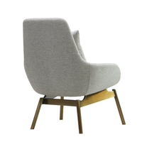 Fauteuil d'appoint moderne et durable en tissu, empilable, avec pieds en métal doré, pour hôtel, salon, salle d'attente, chambre d'hôtes, réception